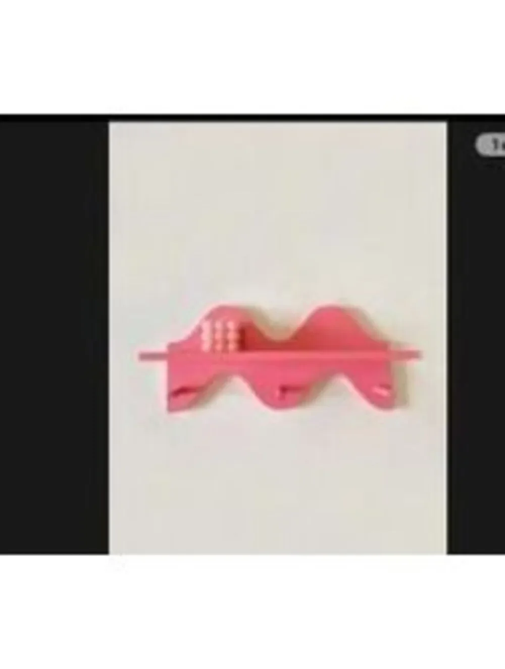 Floating Wall Shelf with Hooks Key Holder Purse Rack in Rose Pink